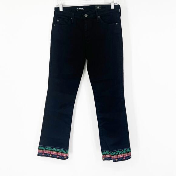 AG Adriano Goldschmied The Jodi Cropped Slim Flare Jeans Embroidered - Picture 2 of 7